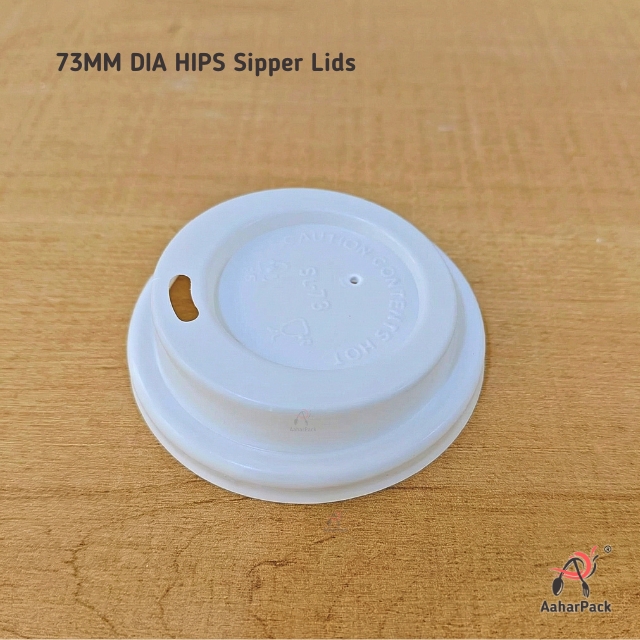 73MM DIA White Plastic Sipper Lids