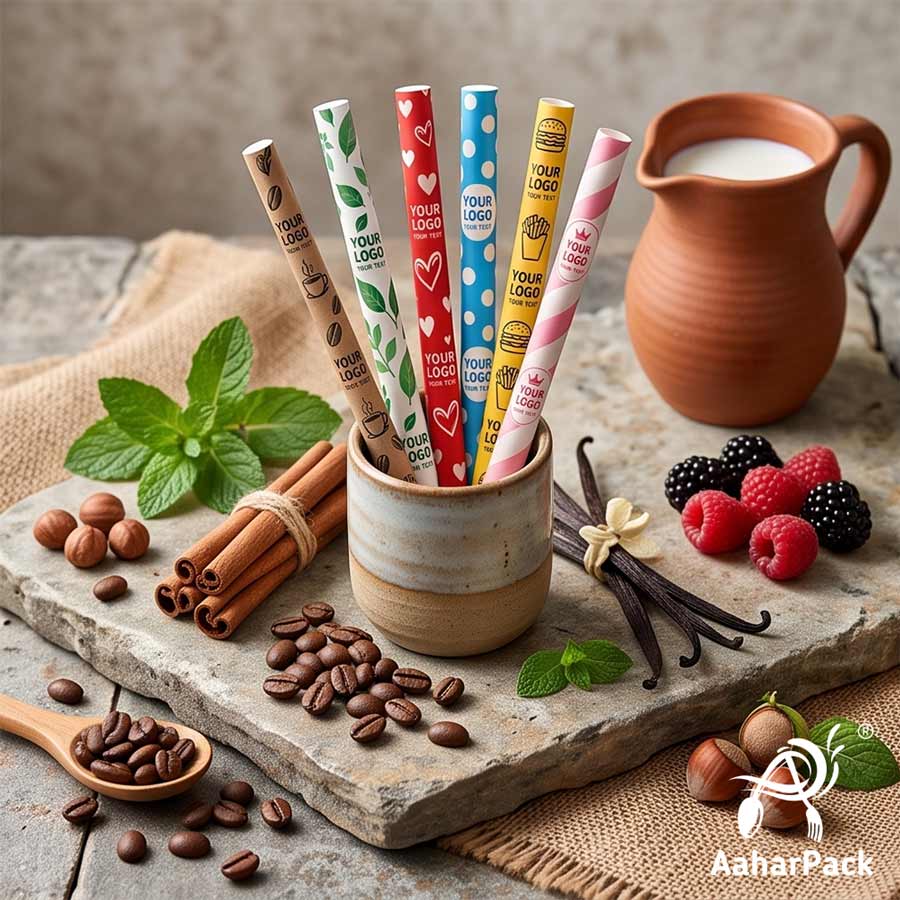 12MM Custom Logo Printed Paper Straw