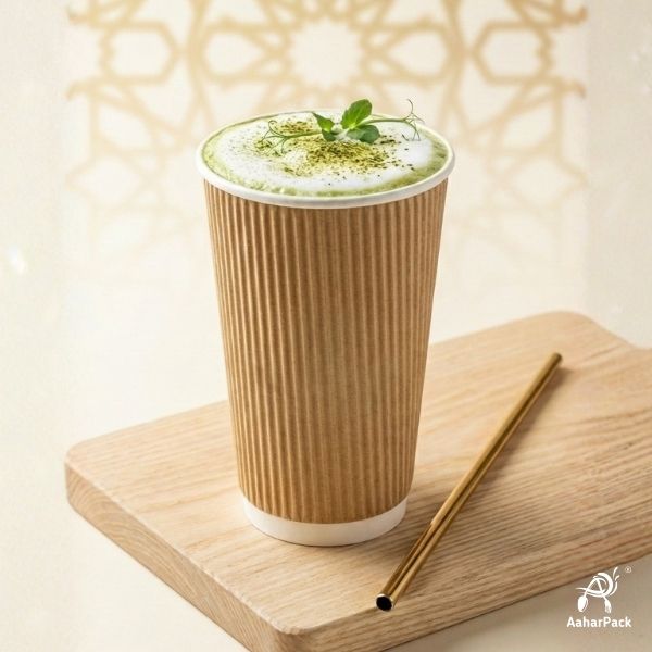 600 ML (20oz) Kraft Ripple Wall Paper Cup