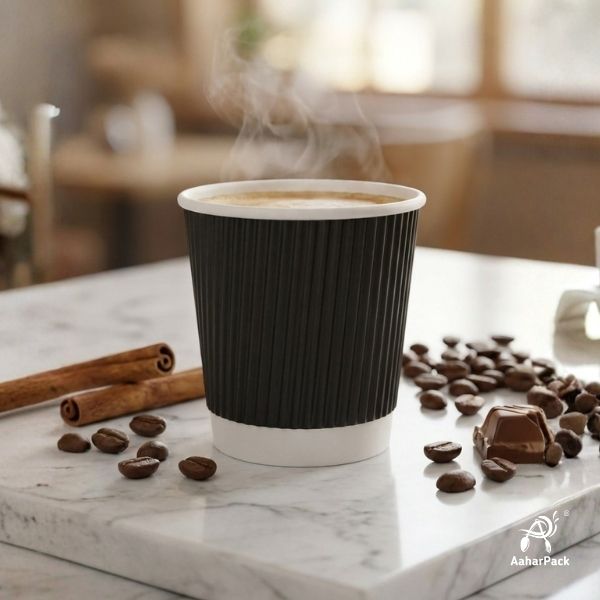 120ML (4oz) Black Ripple Wall Paper Cup