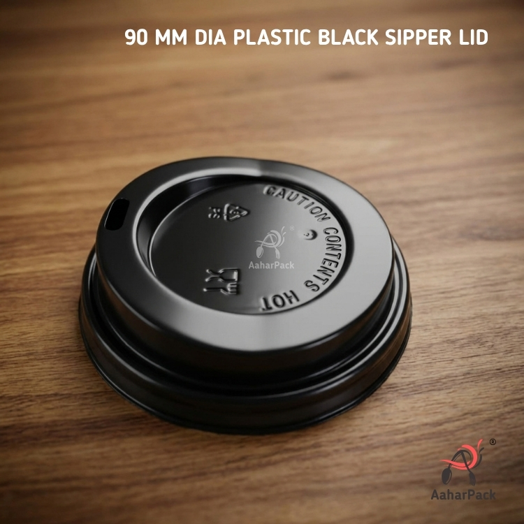 90 MM Dia Black Sipper Lid