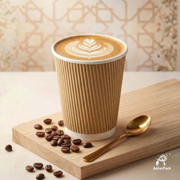 250 ML (8oz) Kraft Ripple Wall Paper Cup