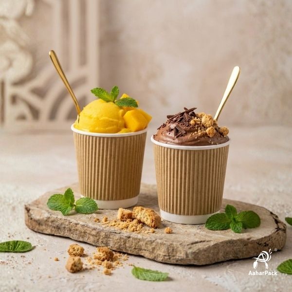 120ML (4oz) Kraft Ripple Wall Paper Cup