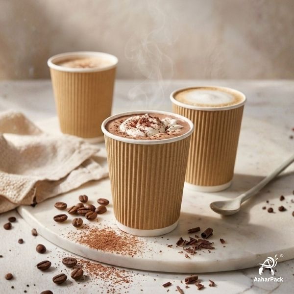 180ML (6oz) Kraft Ripple Wall Paper Cup