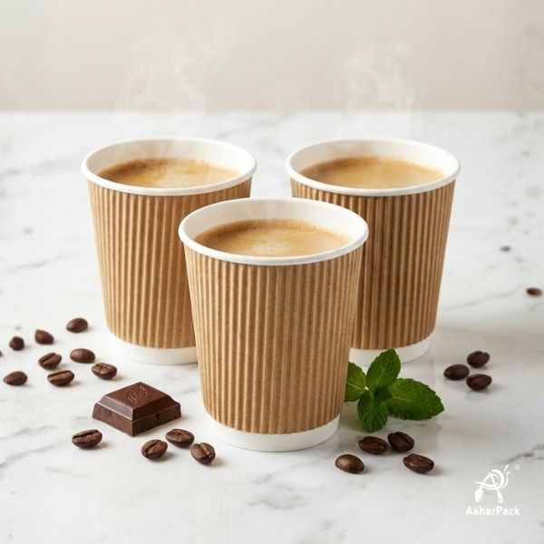 210ML (7oz) Kraftr Ripple Wall Paper Cup